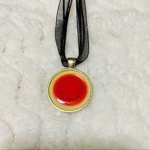 🌸3/15🌸 Watermelon pendant on ribbon necklace